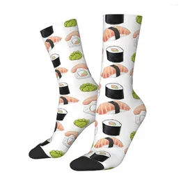 Men's Socks Funny Happy Compression Sushi Maki Set Retro Harajuku Hip Hop Novelty Casual Crew Crazy Sock Gift Printed