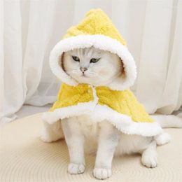 Dog Apparel Pet Costume Soft Flannel Warm Cape Patchwork Indoor Outdoor Winter Clothes For Cat