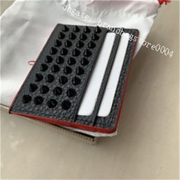 Small package rivet tide Fashion Exposure Card Holders Casual business cardholder Unisex the same paragraph Cowhide leather wallet148s