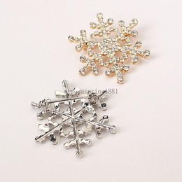 Fashion Snowflake Brooches Sparkling Crystal Rhinestones Large Brooch Women Dress Coat Clothes Pins Jewellery Gift Accessories