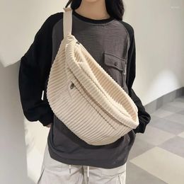 Waist Bags Corduroy Trend Bag Hip Pack Street Style Female Belt Large Capacity Unisex Hop Crossbody Chest