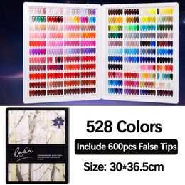 Nail Practice Display 400/528/120 Colors Nail Gel Polish Display Chart Nail Polish Color Card Acrylic Cover Showing Shelf Holder with False Tips 231207