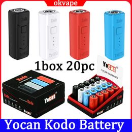 Authentic Yocan Kodo Box Mod 400mah Battery Preheat Adjustable Voltage Vape 10 Sec Preheat Function With Micro USB Port Pen 20pcs/box
