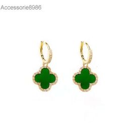 Stud Designer Earrings Four-leaf for Women Senior Classic Small Fragrant Wind Earrings New CloverRing 18k earrings designer for women