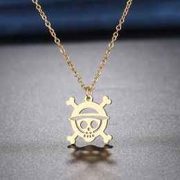 Pendant Necklaces Stainless Steel Necklaces Skeleton Pirate Pendants Chain Choker Jewellery Fashion Necklace For Women Jewellery One Piece GiftsL23125