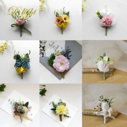 Brooches Sell Gentle Romantic Handmade Rose Brooch Bride Men Groom Suit Pin Jewellery Banquet Simulation Flower Corsage Exquisite Gifts