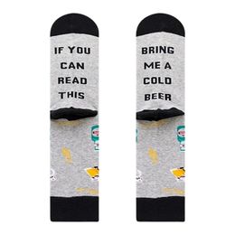 2023 New and Interesting Large Size Footsole English Letter Men's Socks If You Can Understand Fashion Gifts Cocktail Beer Men's Q4