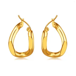 Hoop Earrings Vintage With Lrregular For Women Fashion Gold Colour Plated Metal Earring 2023 Trendy Jewellery Gifts Accessories