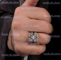 Band Rings Unique Cross Rings for Men Women Church Prayer Jewellery Vintage Silver Colour Rings Amulet Gifts T231207