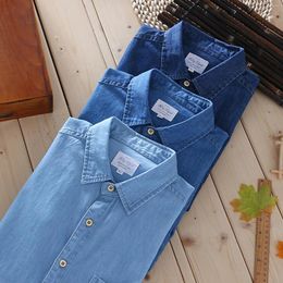 Men's Casual Shirts Summer Denim Shirt Jacket Vintage Design Large Size For Shopping Camping Walking