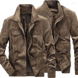 Men's Jackets Male Jacket Suede Leather Flight Coats Motorcycle Outfit Autumn Men Vintage Mens Bomber 2023