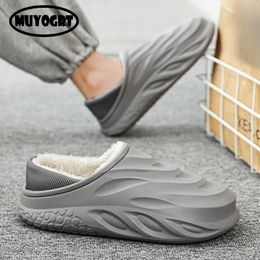 Slippers Winter Home For Men House Shoes With Fluffy Eva Waterproof Indoor Male Slipper High Quality Cotton Sandals AntiSlip 231206