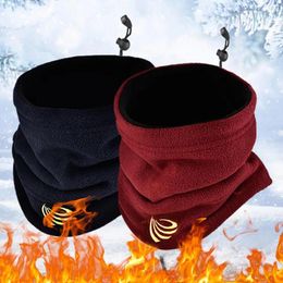 Bandanas Men Winter Cycling Scarf Drawstring Adjustable Thick Plush Windproof Warm Riding Neck Warp Warmer Accessories