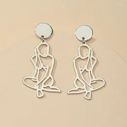 Stud Earrings 100 Pair /lot Jewellery Fashion Retro Human Body Contour Alloy Texture Abstract Figure Anime