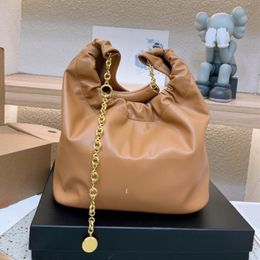 Woman Squeeze Totes Handbags tote bag designer bag handbag luxury purses lady single shoulder Long Gold Chain Leather 5A 2023
