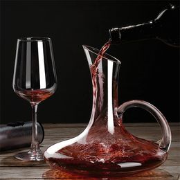 Hip Flasks 1500ML Big Decanter Handmade Crystal Red Wine Brandy Champagne Glasses Jug Pourer Aerator for Family Bar 231206