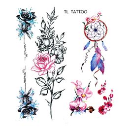 Tattoo stickers with Korean stickers rose petals on the other shore tattoo hot stamping