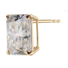 Jewelry Popular Design 18k White/yellow Gold Radient-cut Moissanite 7 Carat Luxury Earring for Wedding Gift