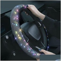Steering Wheel Covers Ers Car Crystal Diamond Er Bling Rhinestone Fit 37 38Cm Suv Drop Delivery Automobiles Motorcycles Interior Acces Otbew