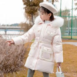 Down Coat Winter Children's Hooded Windproof Warm Disposable Thicker White Duck Jackets For Kids Girls A1785