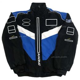 Af1 Racing Suit Long-Sleeved Jacket Retro Motorcycle Suit Jacket Motorcycle Team Winter Cotton Clothing Suit Embroidered Warm F1 Jacket 170