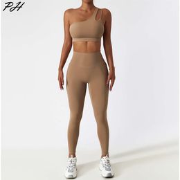 LU LU Lemens Outfits Align Jogging Suit Sport Yoga Lemon Fitness Clothing High Waist Tight Leggings One Shoulder Bras Workout Set Sport Yoga Lemon Suits