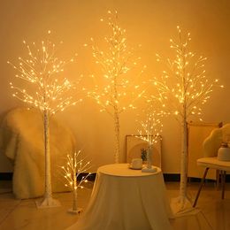 Christmas Decorations LED Christmas Tree Lamp Night Light Xmas Birch Tree for Home Decor Year Party Living Room Decoration Aesthetic Fake Plants 231207