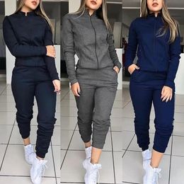 Women's Two Piece Pant 2 Set Print Tracksuit Spring Autumn Long Sleeve Zipper JacketPants Sports Jogging Suit Female Streetwear Outfits 231206