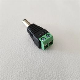 10pcs/lot Solderless DC 5.5 2.1mm Adapter Monitoring Male Connector Plug Green 12V Power Terminal