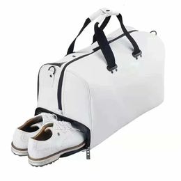 Golf Bags VWX Golf Clothing Bag Wommen Men Boston Outdoor bag Portable Messenger PU Material Single Shoulder Independent Shoe Layer 231207