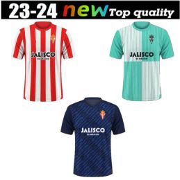 2023/24 SportS Gijon Soccer Jersey 2023 24 Home UD Almeria SADIQ DYEGO SOUSA AKIEME JUAN VILLAR Football T Shirts RIVERA P.GARCIA KRAVETS J.BERROCAL Men Kids Kit Sets