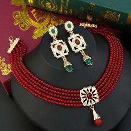 Wedding Jewellery Sets Morocco Fashion Choker Necklace Earring Set Bride Hand Ladies Favourite 231207