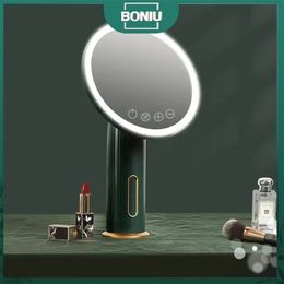 Compact Mirrors 3 Colour LED Vanity Makeup Mirror Light Rechargeable Stand Light Travel Portable Lamp With Switch Makeup Cosmetic Table Desk 231202