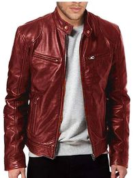 Men's Leather Faux 2023 Clothing Men Coat Stand Collar Punk Motorcycle Jacket Autumn Winter 231207