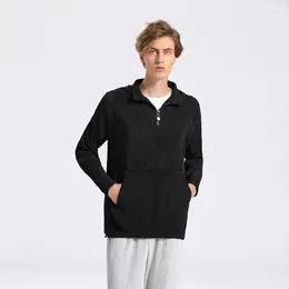 Men's Hoodies Miyake Fold 2023 Autumn Sweatshirt Korean Version Of Hooded Cool Niche Zipper Stand Collar Long-sleeved Top