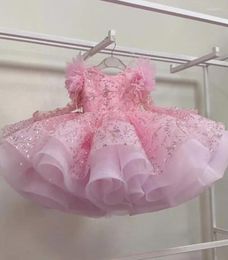 Girl Dresses Luxury Baby Dress O Neck Puffy Girls First Birthday Party Wedding Clothes Tutu Fluffy Gown