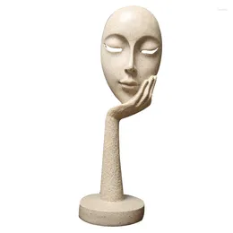 Garden Decorations Woman Face On Hand Resin Sculptures Figurine Living Room TV Porch Cabinet Home Office Decoration Statue