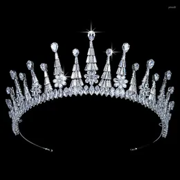 Hair Clips Tiara And Crown HADIYANA Spiny Delicate Wedding Luxury Jewellery Bride Accessories Cubic Zirconia BC5608 Head Gifts