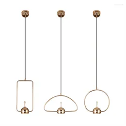 Pendant Lamps Nordic Gold Geometric Line Lights Bedroom Living Room Dining Modern Design Glass Luxury Fixtures