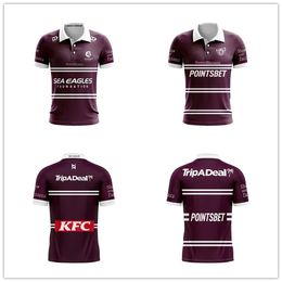 2023 2024 New Manly Sea Eagles Rugby Polo Shirt 23 24 Home Away Men's Training Shirts Size S-5XL