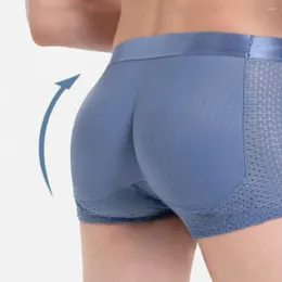 Underpants Solid Color Underwear Men Enhance Silhouette With Traceless Raised Buttocks Panties Soft Sweat Absorbing For A