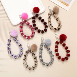 Cell Phone Straps & Charms Plush Ball Beaded Mobile Pendant DIY Plush Ball Phone Case Hanging Rope for Women Wrist Rope Gift Wholesale 2023