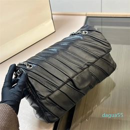 Designer Classic Pleated Crossbody Bag Fashion Women Shoulder Bag Letter Leather Satchel Handbag Large Capacity purse