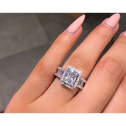 Super September Gt Luxury Fashion Women Jewelry Big Stone White Crystal Engagement Promise Party Rings for Ladies