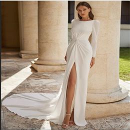 Exquisite Dubai Ivory Evening Night Dress for Women 2024 O Neck Mermaid Plus Size Floor Length Formal Prom Party Gown