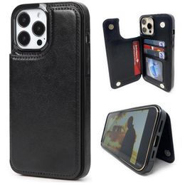 Card Holders Trendy Shockproof Cell Phone Case Wallet For IPhone 13 Pro Max With Slots Holder Women Men Luxury Magnetic Coin Pocke258R