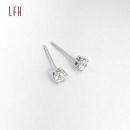 Gra Certified Vvs Round Shape 0.6ct Moissanite Stud Earrings 18k Yellow Gold Screw Back for Women