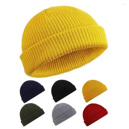 Berets 2 PCS Trawler Beanie Watch Hat Roll-up Edge Skullcap Fisherman For Men Women Winter Autumn