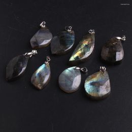 Pendant Necklaces 12pcs High Quality Natural Crystal Moonstone Labradorite Stone All Pendants Necklace Pendulo Radiesthesia