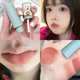 Lipstick Girls Velvet Matte Blush Waterproof Long Lasting Cute Bear Lipgloss NonStick Cup Makeup Lip Tint Mud Cosmetic 231207